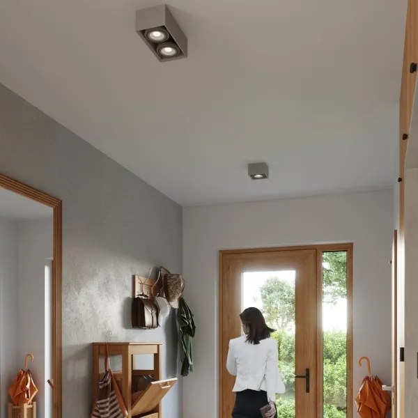 Sollux SL.0884 - Plafoniera QUATRO 2xGU10/40W/230V calcestruzzo