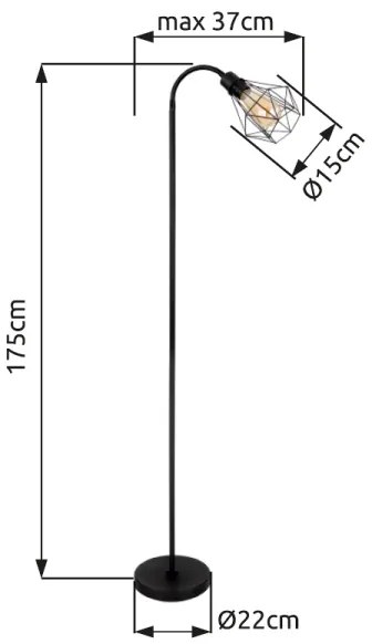 Globo 15351S - Lampada con piedistallo ISABELLA 1xE27/40W/230V