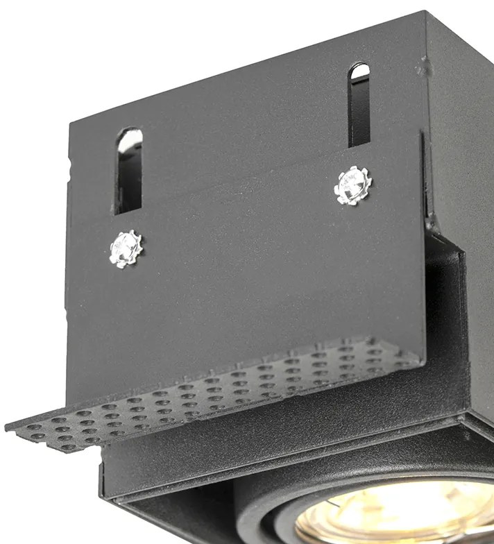 Faretto da incasso nero GU10 dimmerabile orientabile e girevole senza cornice 2 luci - Oneon