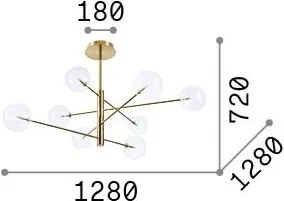 Lampadario Sospensione Equinoxe 8 Luci G4 Cromo Dimmerabile Ideal Lux