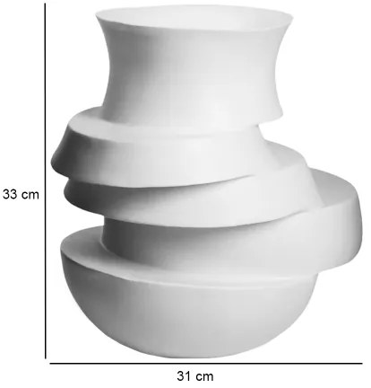 Vaso 38 x 33 x 36 cm, in resina, bianco