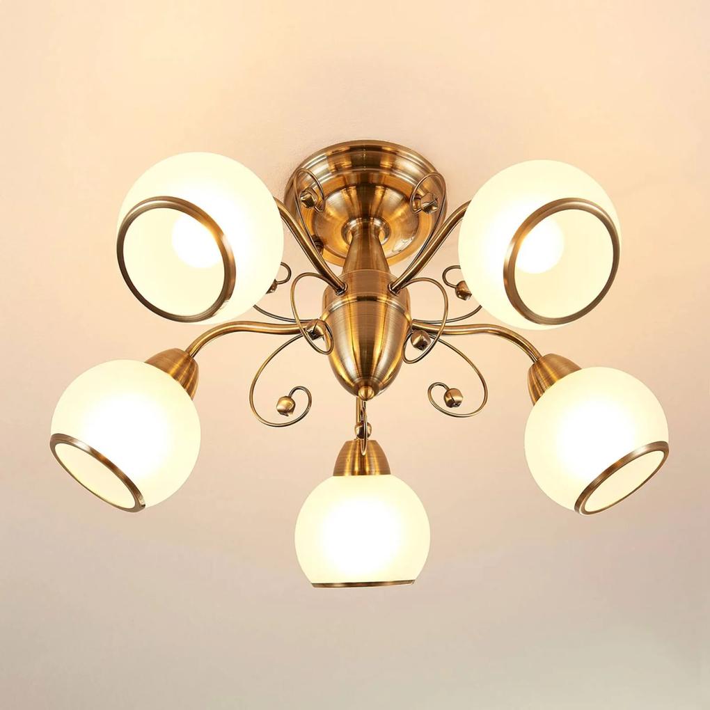 Lindby Corentin - lampada da soffitto in ottone antico