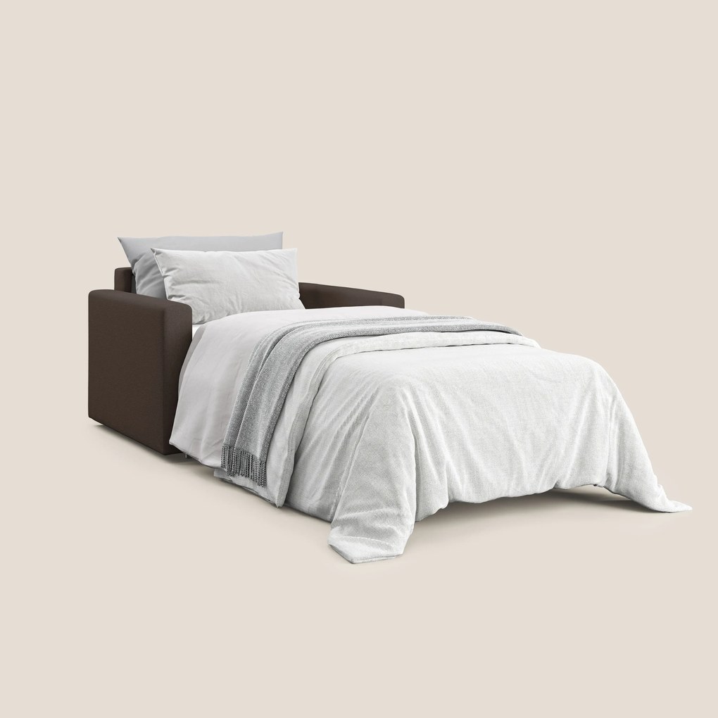 Chris poltrona letto in tessuto impermeabile T13 marrone