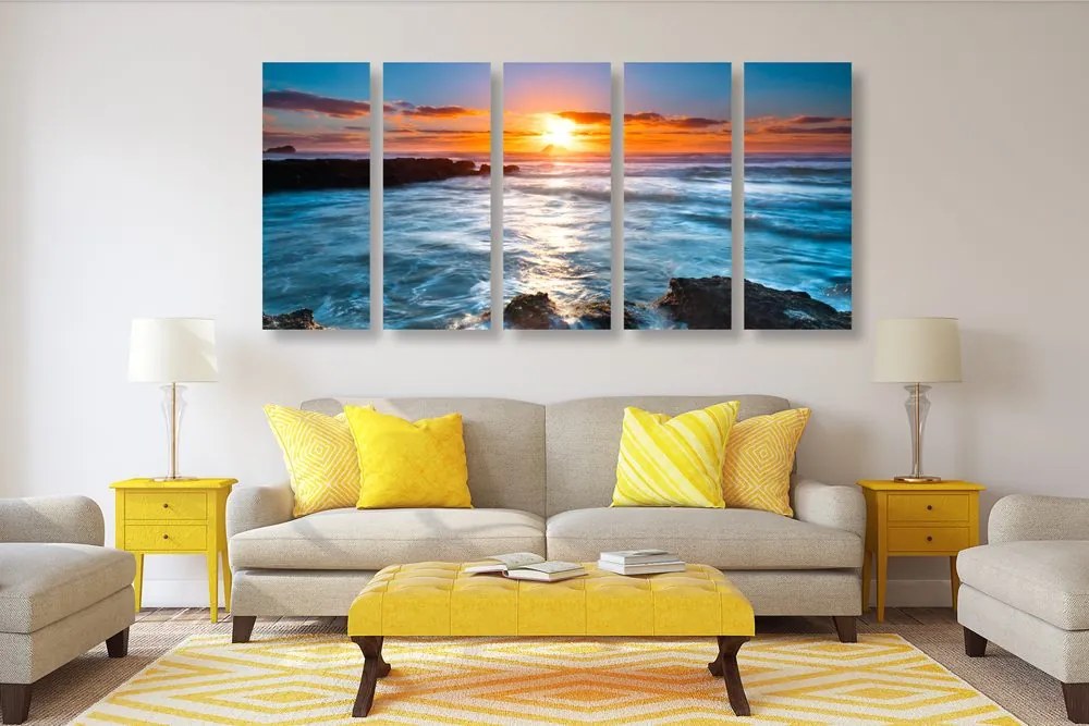 Quadri 5 pezzi – Tramonto romantico