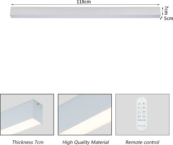 Brilagi - Plafoniera LED dimmerabile SLEEKLINE LED/40W/230V Wi-Fi Tuya argento + telecomando