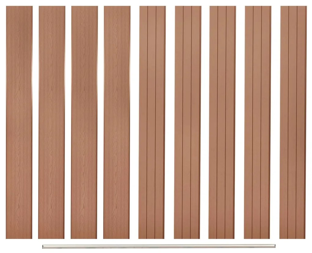 Pannelli Di Ricambio Per Recinzione 9 Pz İn Wpc 170 Cm Marrone /