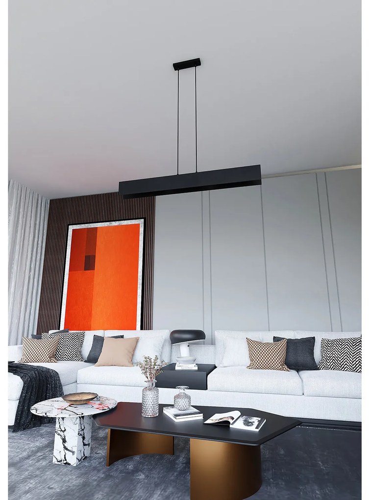 Lampadario Moderno 4 Luci Hachiman In Acciaio Nero