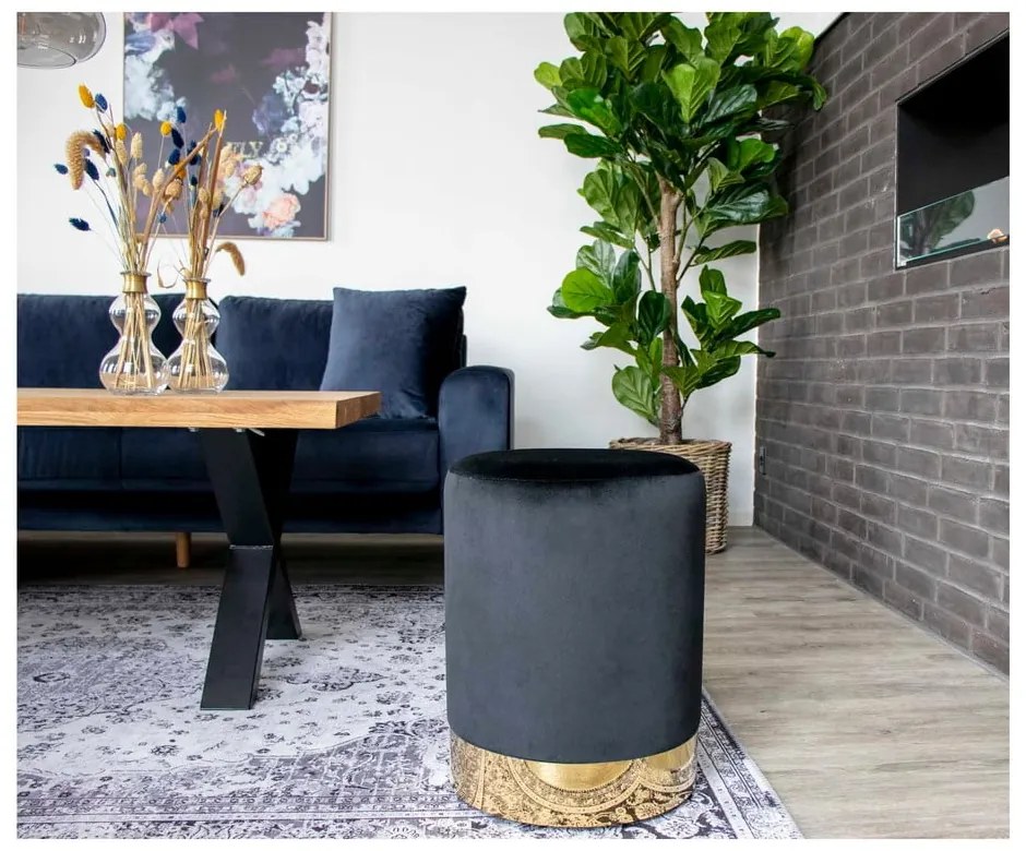 Pouf Gamby nero, ø 34 cm - House Nordic