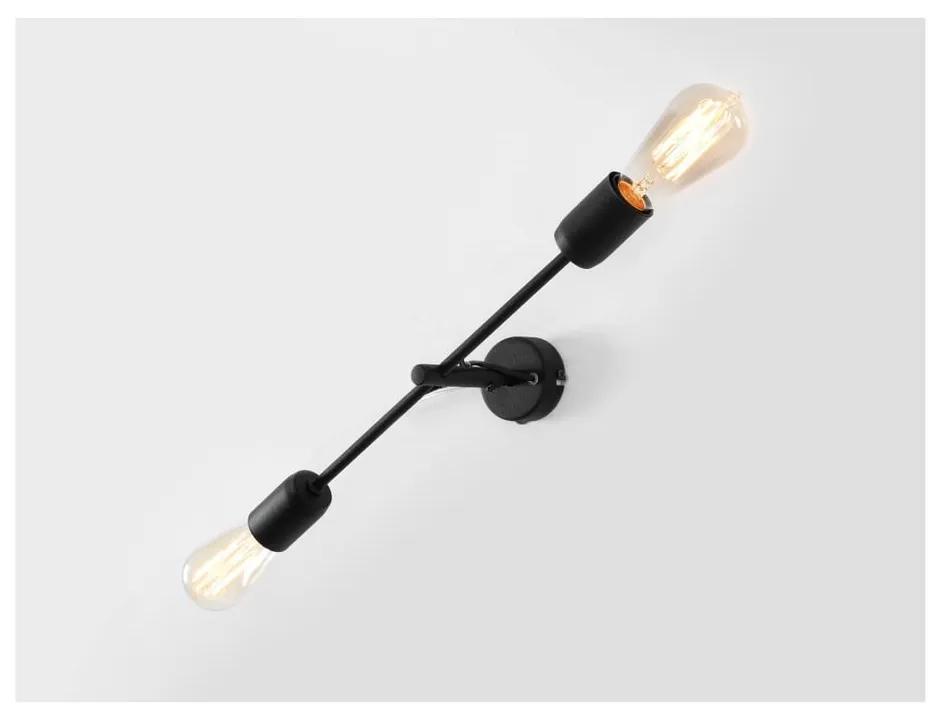 Lampada da parete nera per 2 lampadine , larghezza 43 cm Twigo - CustomForm