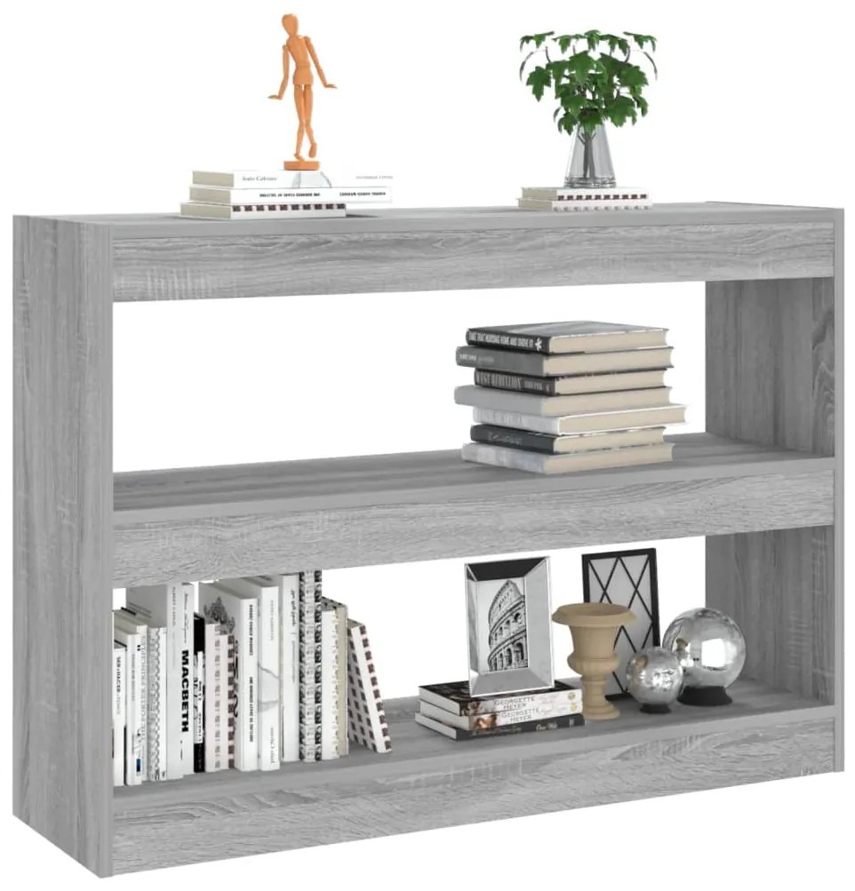 Libreria/divisorio grigio sonoma 100x30x72 cm