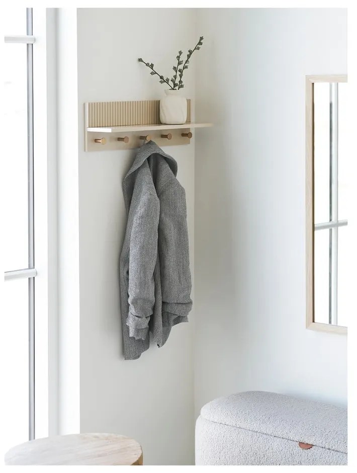 Attaccapanni da parete beige con scaffale 50 cm Rocca – House Nordic