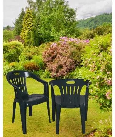 Sedia da esterno Damorus, Seduta da giardino, Sedia per tavolo da pranzo, Poltrona outdoor, 100 % Made in Italy, 56x55h78 cm, Verde