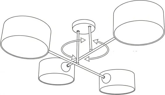 Brilagi - Plafoniera VIRGO 4xE14/40W/230V beige/nera