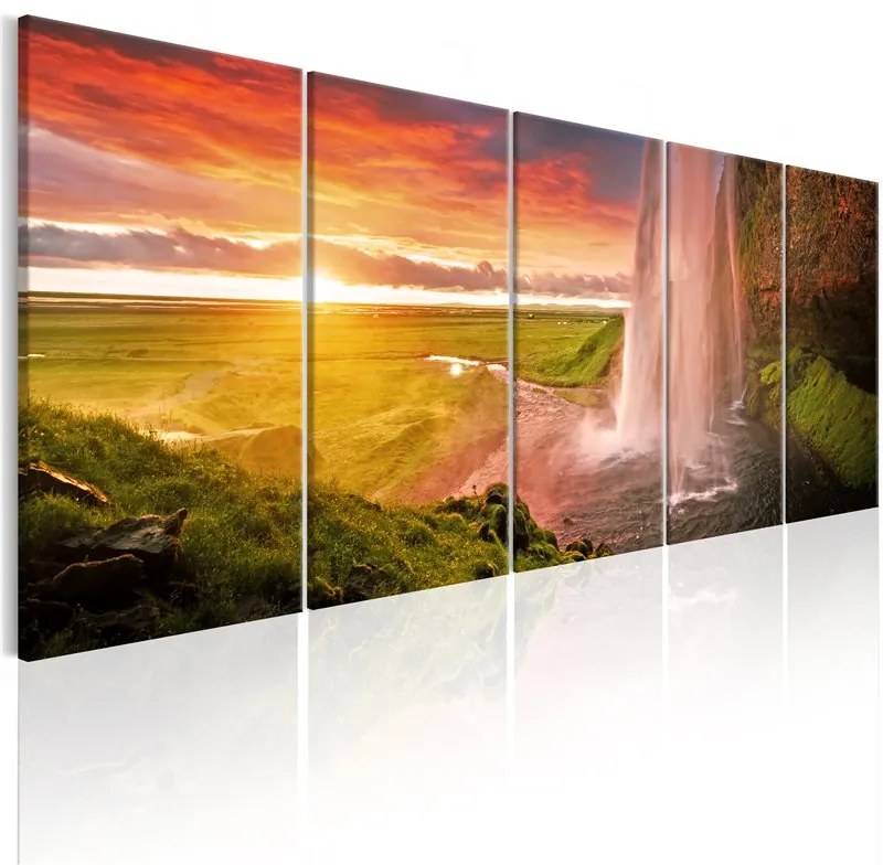 Quadro Seljalandsfoss Waterfall I  Colore Marrone, Dimensioni e Misure 225x90