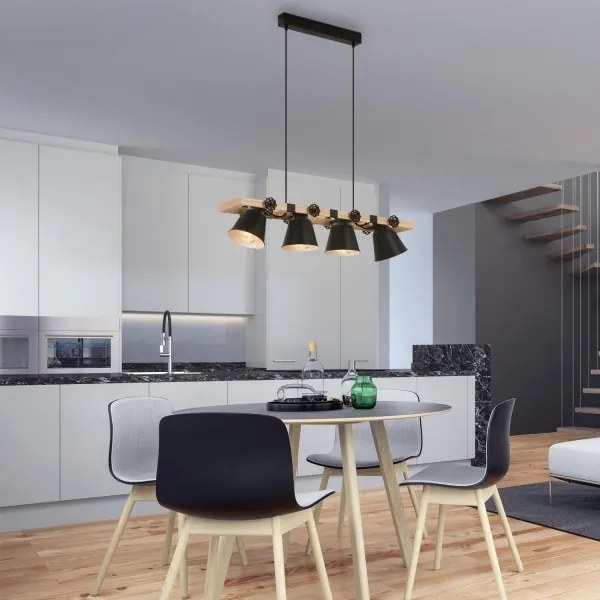 Brilo - Lampadario a sospensione con filo TALLE 4xE27/40W/230V