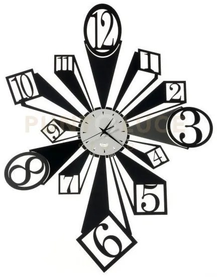 Orologio da parete scomposto slang nero e bianco marmo