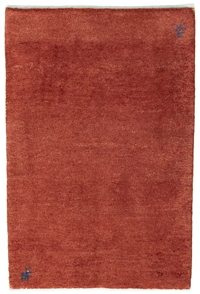 Gabbeh Tappeto 90x60 Rosso (Iran) Annodato A Mano