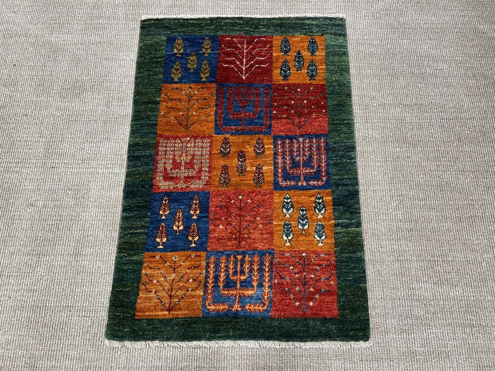 Gabbeh Tappeto 80 x 110 Giallo (Iran) Annodato A Mano