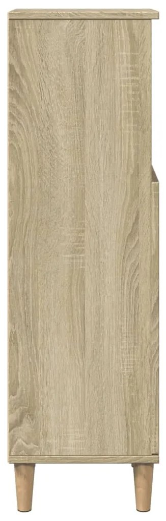 Armadietto da bagno rovere sonoma 30x30x100cm legno multistrato