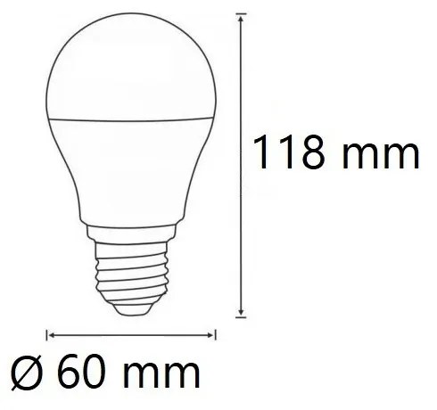 Lampadina LED E27 12W, 12/24V AC/DC, A60 Colore Bianco Caldo 3.000K