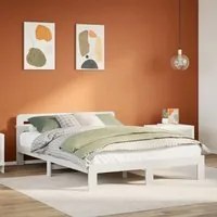 Letto senza Materasso Bianco 140x200 cm Legno Massello di Pino 855550