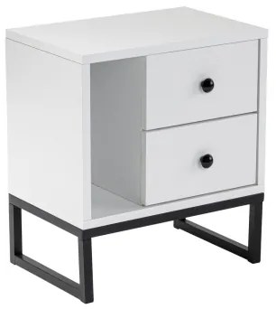 Comodino GLIMMER 50x45,2 cm bianco/nero