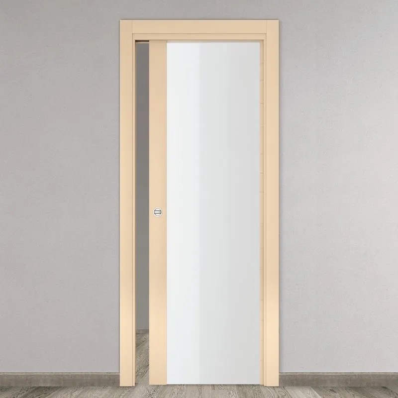 Porta scorrevole Madera Vetrata beige L 80 x H 210 cm reversibile