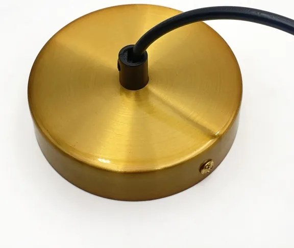 Lampada a sospensione con cavo HECTOR 1xE27/15W/230V bianco/ottone diam. 25 cm