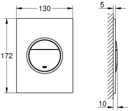 GROHE 37601AL0 - Pulsante di scarico NOVA COSMOPOLITAN S 130 × 172 mm grafite