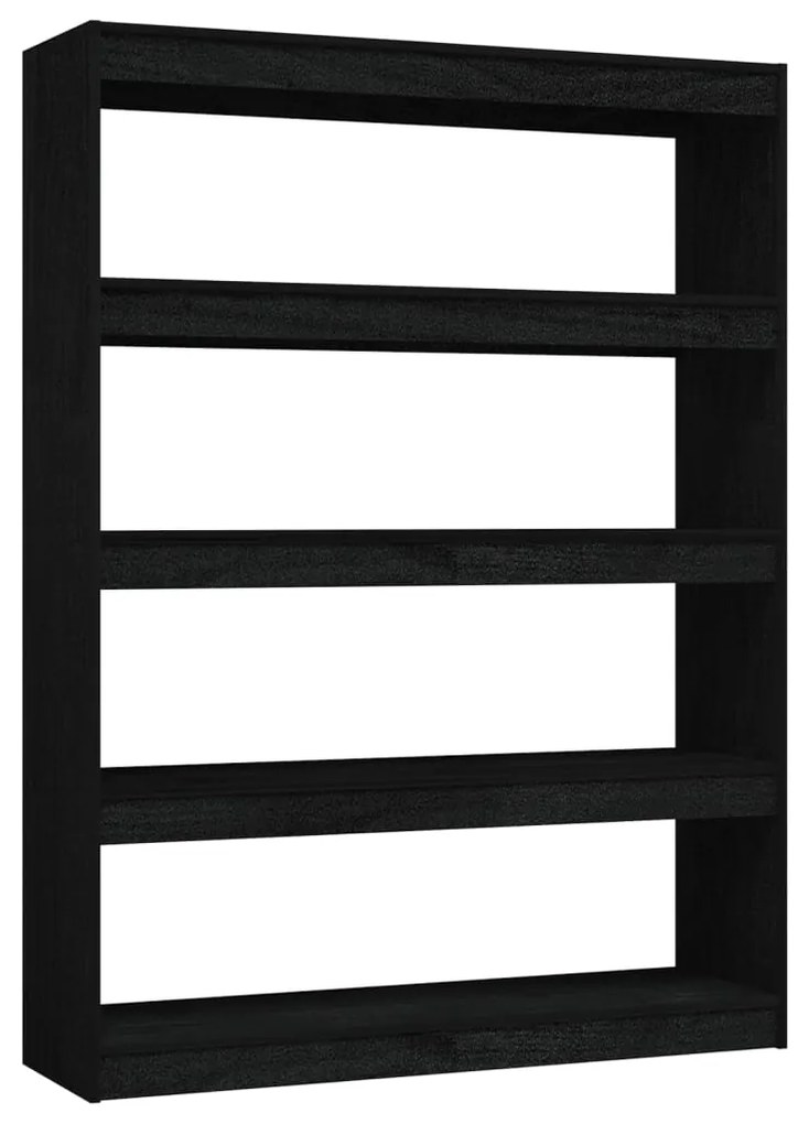 Libreria/divisorio nero 100x30x135,5 cm in legno di pino