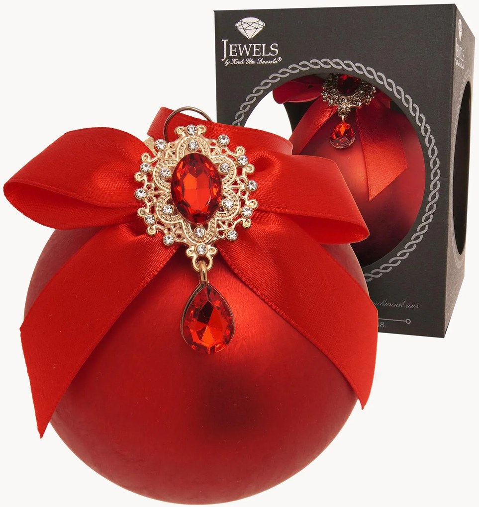 Pallina di Natale dipinta a mano Rhinestones + Bow