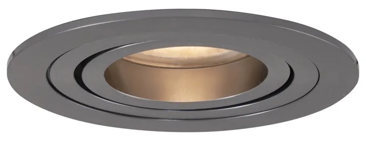 Set di 6 faretti da incasso moderni color canna di fucile GU10 50mm rotondi inclinabili - Rondoo