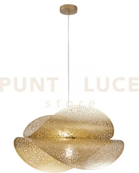 Lampadario a sospensione rhei-tara oro doppio diffusore 1 luce atta...
