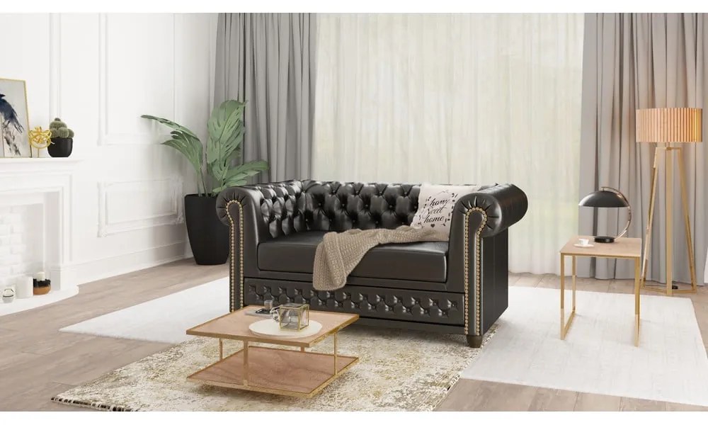 Divano in similpelle nero 148 cm York - Ropez