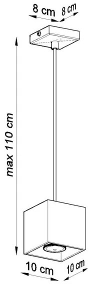 Lampadario a sospensione con filo QUAD 1 1xGU10/40W/230V bianco