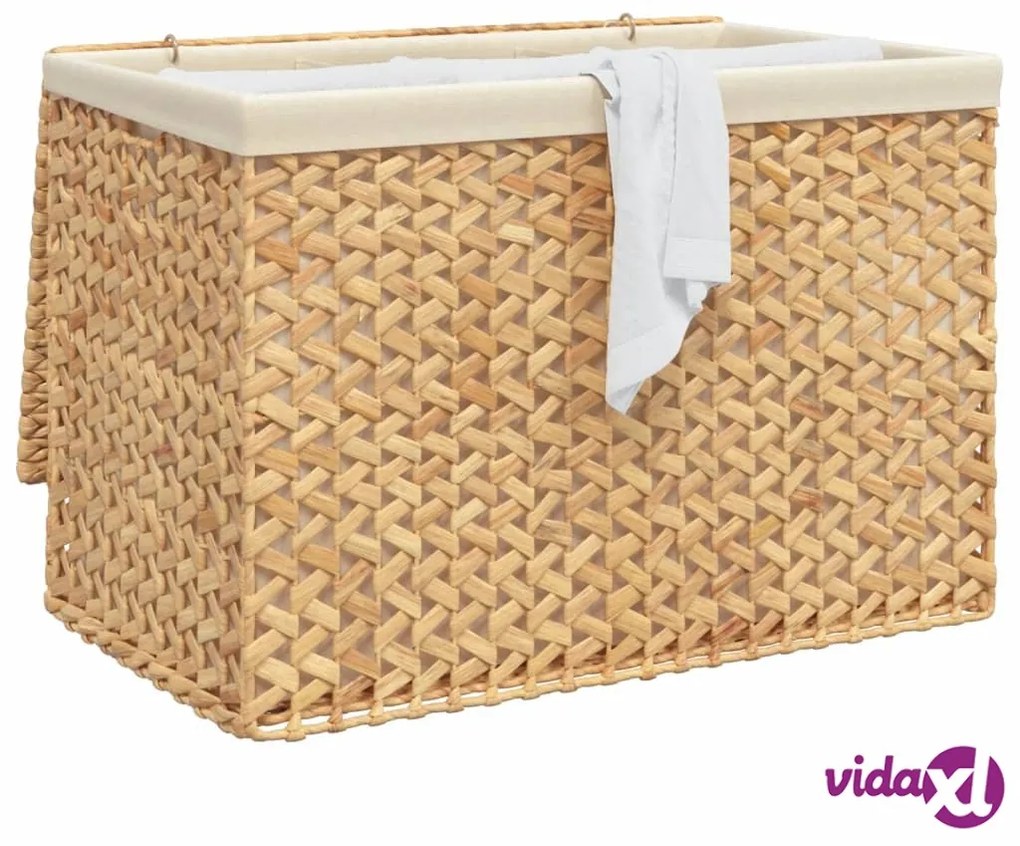 vidaXL Cesto Portabiancheria a 3 Sezioni 75x42,5x52cm Giacinto d'Acqua