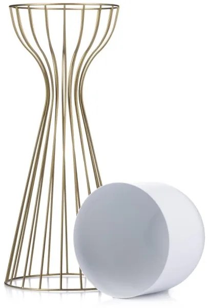 Vaso da fiori in metallo LOFT 56x20 cm oro/bianco