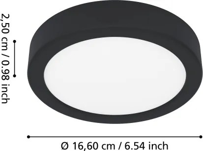 Eglo 901324 - Plafoniera LED da bagno FUEVA LED/7,5W/230V Ø16,6 cm IP44 nera