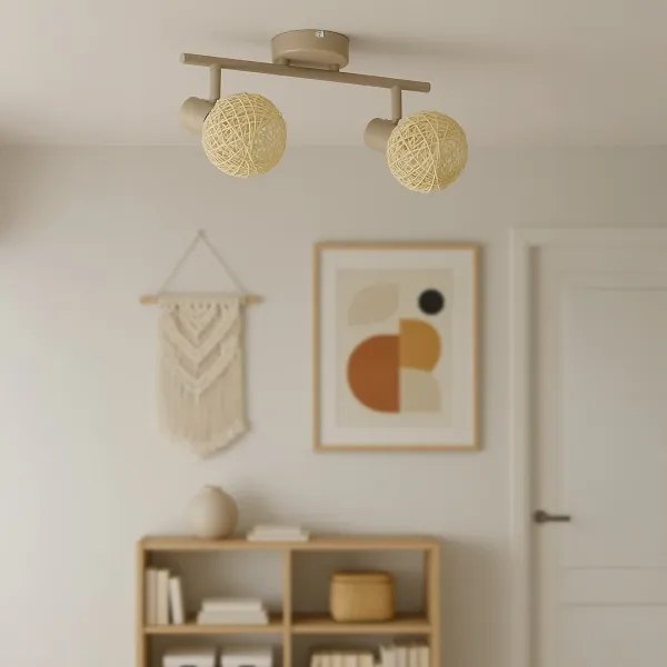 Faretto DEX 2xE14/10W/230V beige/crema