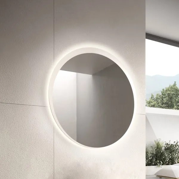 Specchio da bagno tondo Retroilluminato a Led 90 cm