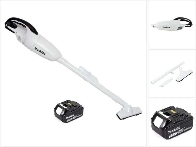 Aspiratore a batteria Makita dcl 180 G1 w 18 v bianco + 1x batteria ricaricabile 6,0 Ah - senza caricabatterie