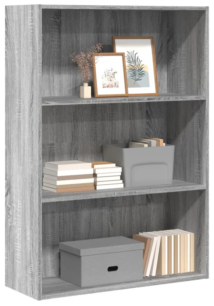 Libreria Grigio Sonoma 80x30x114 Cm İn Legno Multistrato /