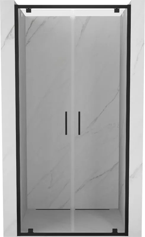 Mexen Exo porte doccia doppie a battente 90 cm, trasparenti, nere - 8182-090-000-70-00