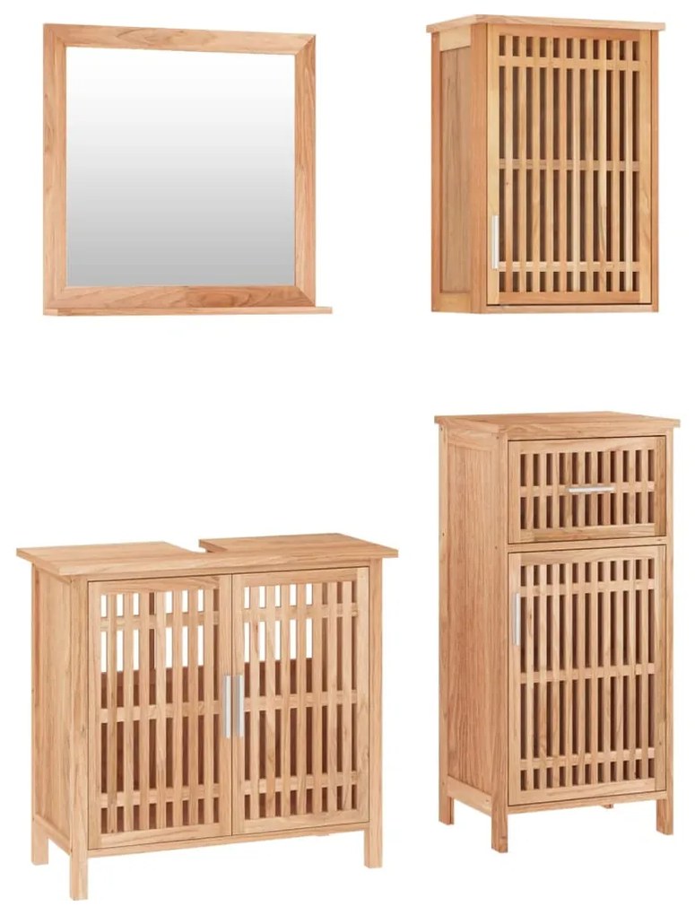 Set mobili da bagno 4pz in legno massello di noce