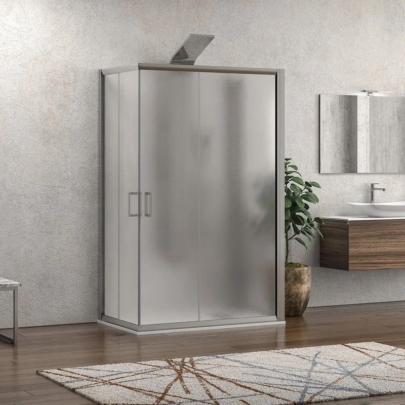 Box doccia 3 lati 90x90x90 altezza 180 vetro opaco K410 - KAMALU