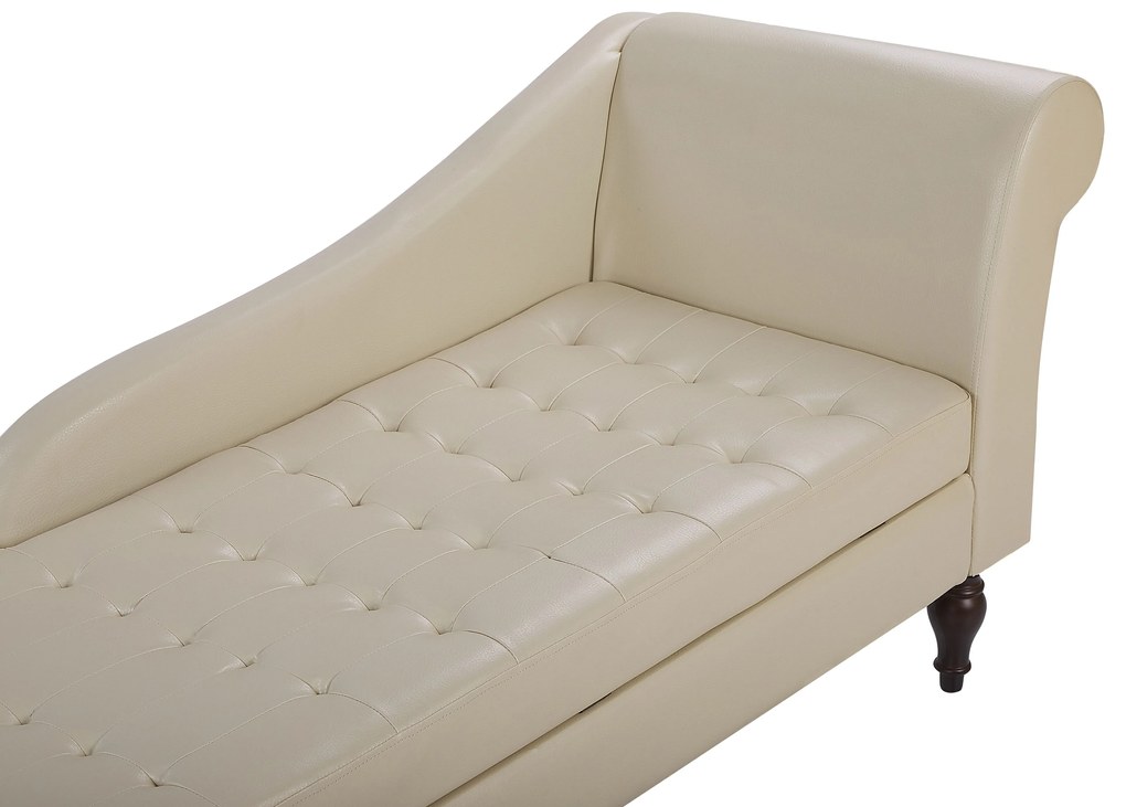 Chaise longue con contenitore beige chiaro PESSAC Beliani