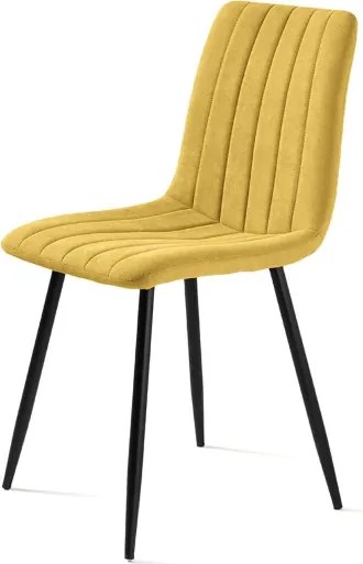Sedia da pranzo in tessuto Giallo gambe metallo nere - KOLE 2 sedie