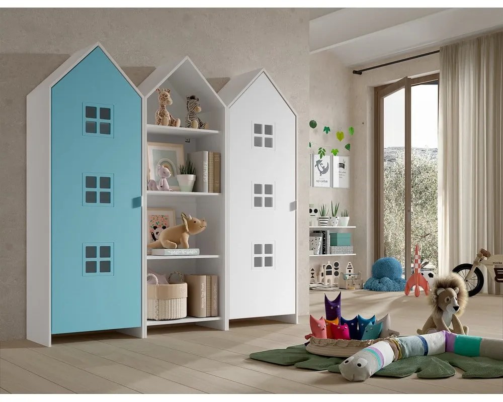 Armadio a giorno bianco e azzurro per bambini 173x171,5 cm CASAMI BRUGES - Vipack