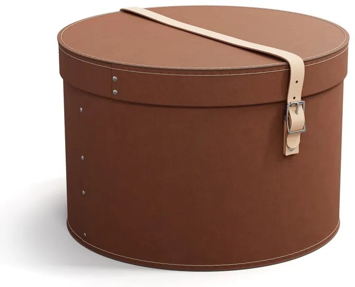 Scatole in set con coperchio/decorative marroni in cartone 2 pz ø 37,5x25 cm Rut Restore Paper Laminate – Bigso
