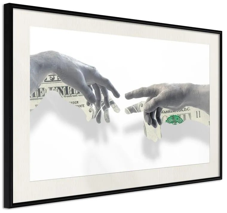 Poster  Touch of Money  Cornice Quadri Cornice nera con pass-partout, Larghezza x Altezza Home decor 45x30